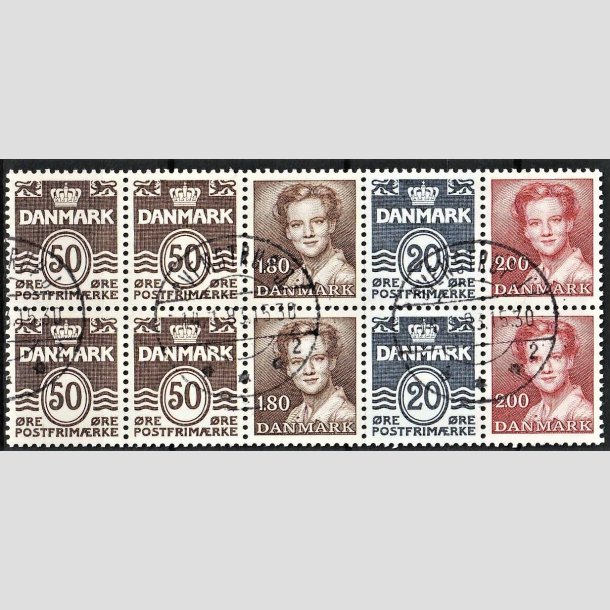 FRIMRKER DANMARK | 1982 - AFA HS 5 - Hftesammentryk - Dobbeltstribe - Lux stemplet