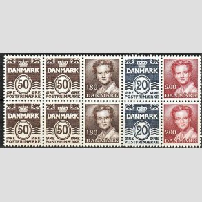 FRIM�RKER DANMARK | 1982 - AFA HS 5 - H�ftesammentryk - Dobbeltstribe - Postfrisk