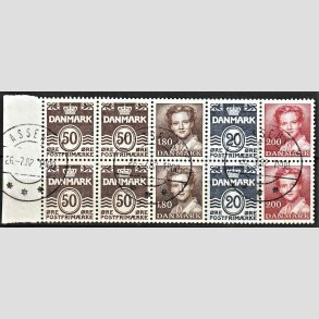 FRIM�RKER DANMARK | 1982 - AFA HS 5 - H�ftesammentryk - Dobbeltstribe - stemplet
