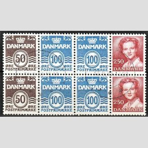 FRIM�RKER DANMARK | 1983 - AFA HS 6 - H�ftesammentryk - Dobbeltstribe - stemplet