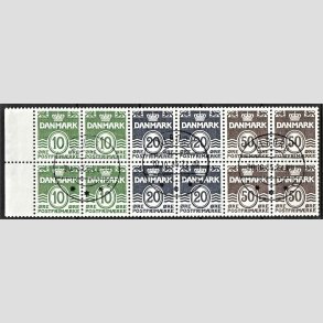 FRIM�RKER DANMARK | 1985 - AFA HS 10 - H�ftesammentryk - Dobbeltstribe - P�nt stemplet