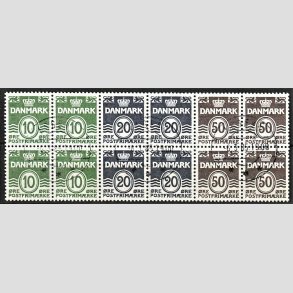 FRIM�RKER DANMARK | 1985 - AFA HS 10 - H�ftesammentryk - Dobbeltstribe - P�nt stemplet