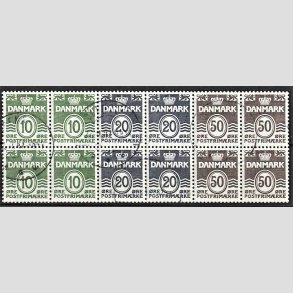 FRIM�RKER DANMARK | 1985 - AFA HS 10 - H�ftesammentryk - Dobbeltstribe - stemplet