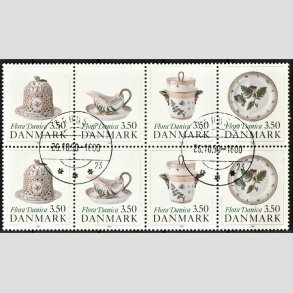 FRIMRKER DANMARK | 1990 - AFA 966-69 - Flora Danica 200 r - 3,50 Kr. i sammentryk flerfarvet - Pragt Stemplet 