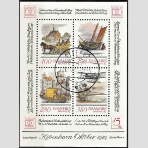 FRIM�RKER DANMARK | 1986 - AFA 852 - Hafniablok II Miniark - P�nt Stemplet