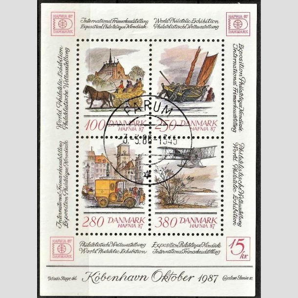 FRIMRKER DANMARK | 1986 - AFA 852 - Hafniablok II Miniark - Lux Stemplet Farum