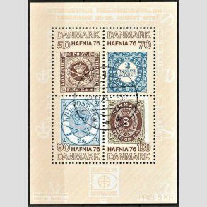 FRIM�RKER DANMARK | 1975 - AFA 606 - Hafniablok II Miniark - P�nt Stemplet