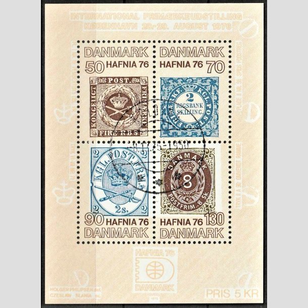 FRIMRKER DANMARK | 1975 - AFA 606 - Hafniablok II Miniark - Pnt Stemplet