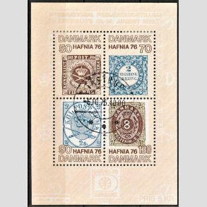FRIM�RKER DANMARK | 1975 - AFA 606 - Hafniablok II Miniark - P�nt Stemplet