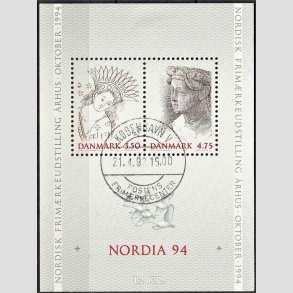 FRIM�RKER DANMARK | 1992 - AFA 1011-12 - Nordia 94. - 3,50 + 4,75 Kr. Miniark - Pragt Stemplet 