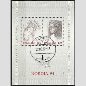 FRIM�RKER DANMARK | 1992 - AFA 1011-12 - Nordia 94. - 3,50 + 4,75 Kr. Miniark - Pragt Stemplet Odense