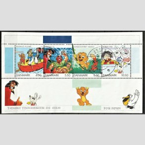 FRIM�RKER DANMARK | 2002 - AFA 1311 - Danske tegneserier og tegnefilm for b�rn - 26,50 kr. miniark - Pragt Stemplet Assens