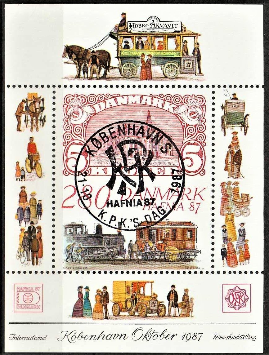 FRIMÆRKER DANMARK | 1987 - AFA 889 - Hafnia 87 - 2,80 Kr. flerfarvet ...