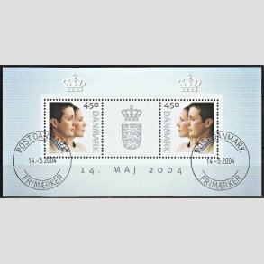 FRIM�RKER DANMARK | 2004 - AFA 1390 - Kongeligt bryllup. - Miniark flerfarvet - Pragt stemplet