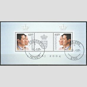 FRIM�RKER DANMARK | 2004 - AFA 1390 - Kongeligt bryllup. - Miniark flerfarvet - Pragt stemplet