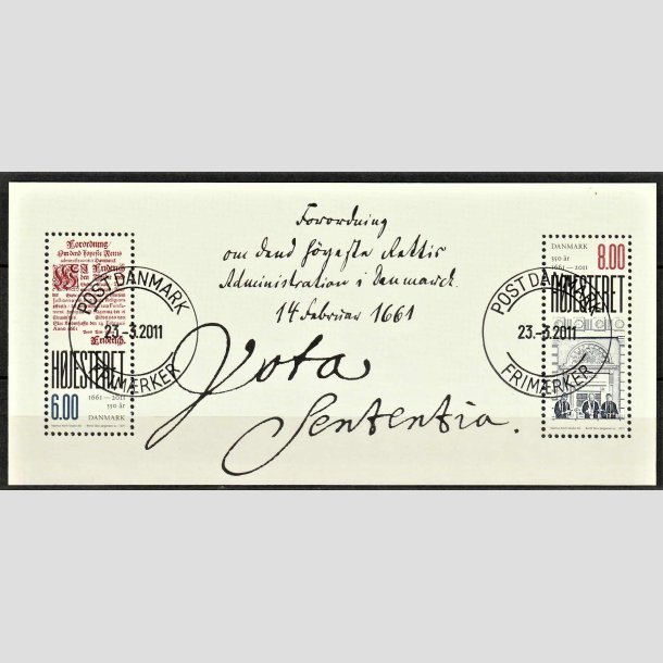 FRIMRKER DANMARK | 2011 - AFA 1649 - Hjesteret 350 r - 14,00 kr. Miniark - Lux Stemplet