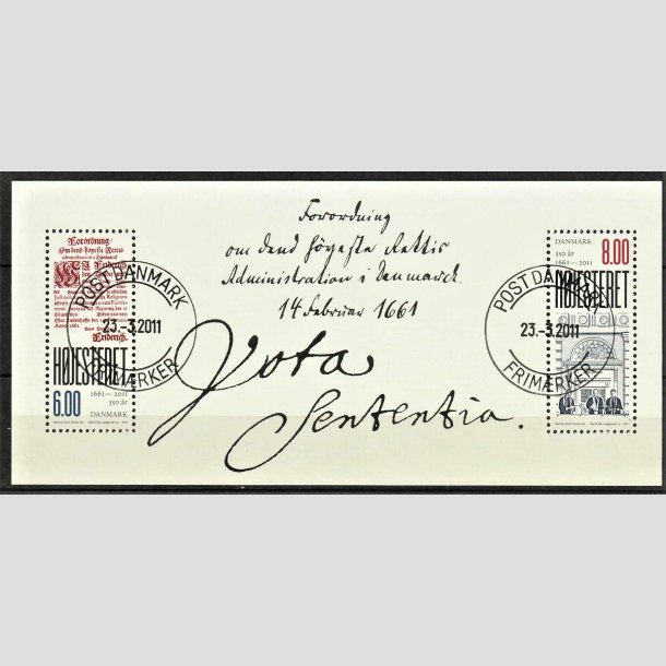 FRIMRKER DANMARK | 2011 - AFA 1649 - Hjesteret 350 r - 14,00 kr. Miniark - Lux Stemplet