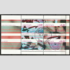 FRIM�RKER DANMARK | 2001 - AFA 1291 - Ungdomskultur - 25,75 Kr. miniark - Pragt Stemplet 