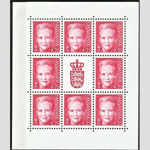 FRIMRKER DANMARK | 2003 - AFA 1338 (SMARK NR. 7) - Dronning Margrethe - 4,25 kr. rd x 8 samt vignet - Postfrisk