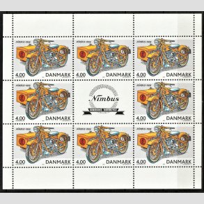 FRIM�RKER DANMARK | 2002 - AFA 1321 (SM�ARK NR. 6) - Postk�ret�jer, Nimbus. - 4,00 kr. x 8 samt vignet - Postfrisk