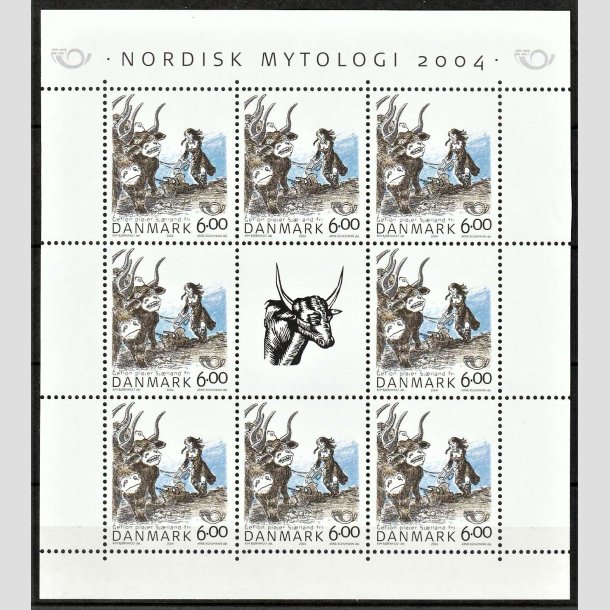 FRIMRKER DANMARK | 2004 - AFA 1385 (SMARK NR. 17) - Nordisk Mytologi - 6,00 kr. flerfarvet x 8 + vignet - Postfrisk