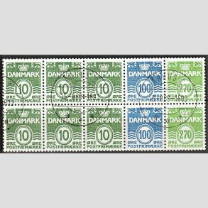 FRIM�RKER DANMARK | 1988 - AFA HS 11 - H�ftesammentryk - Dobbeltstribe - Lux Stemplet