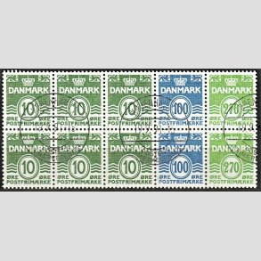 FRIM�RKER DANMARK | 1988 - AFA HS 11 - H�ftesammentryk - Dobbeltstribe - Lux Stemplet