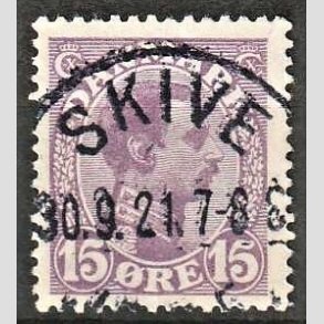 FRIMRKER DANMARK | 1913 - AFA 70 - Chr. X 15 re violet - Lux Stemplet 