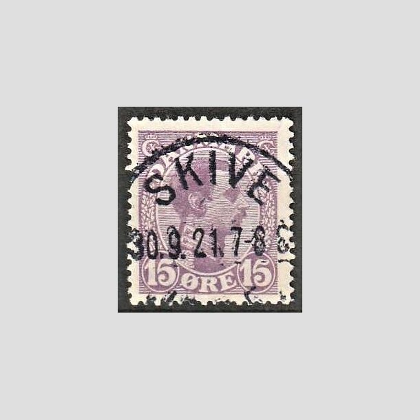 FRIMRKER DANMARK | 1913 - AFA 70 - Chr. X 15 re violet - Lux Stemplet 