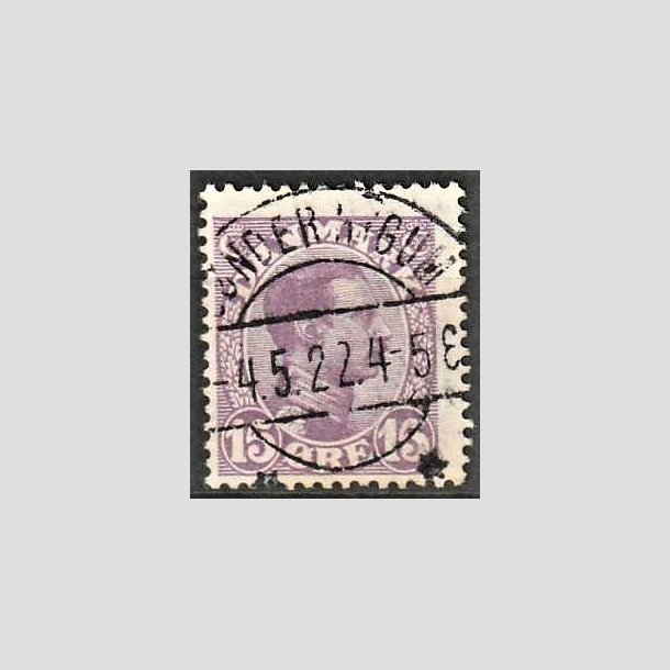 FRIMRKER DANMARK | 1913 - AFA 70 - Chr. X 15 re violet - Lux Stemplet 