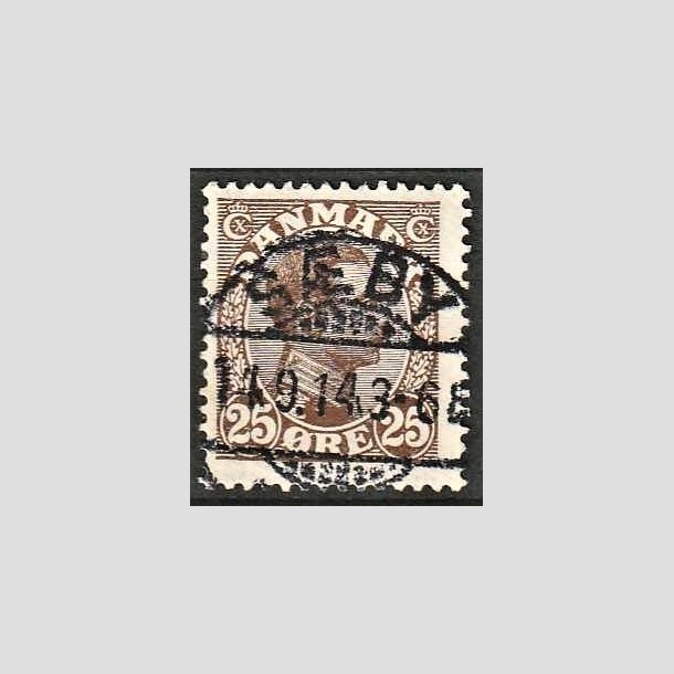 FRIMRKER DANMARK | 1913 - AFA 72 - Chr. X 25 re brun - Lux Stemplet Sby