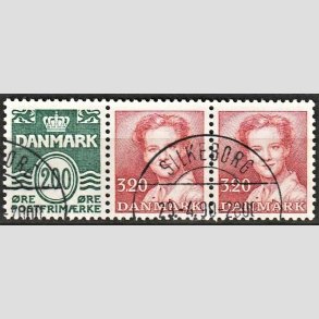 FRIM�RKER DANMARK | 1989 - AFA HS 13 - H�ftesammentryk - Enkeltstribe - Pragt Stemplet