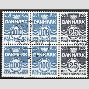 FRIM�RKER DANMARK | 1990 - AFA HS 15 - H�ftesammentryk - Dobbeltstribe - Pragt Stemplet
