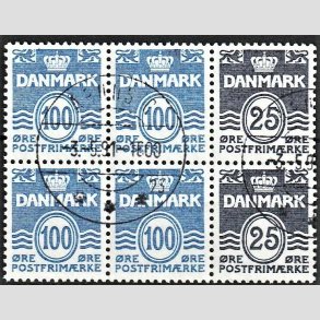 FRIM�RKER DANMARK | 1990 - AFA HS 15 - H�ftesammentryk - Dobbeltstribe - Pragt Stemplet