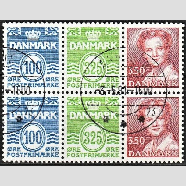 FRIMRKER DANMARK | 1990 - AFA HS 14 - Hftesammentryk - Dobbeltstribe - Pragt Stemplet