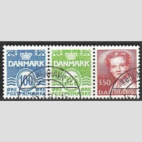 FRIM�RKER DANMARK | 1990 - AFA HS 14 - H�ftesammentryk - Enkeltstribe - Pragt Stemplet