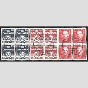 FRIM�RKER DANMARK | 1991 - AFA HS 16 - H�ftesammentryk - Dobbeltstribe - Lux Stemplet