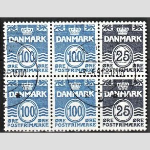 FRIM�RKER DANMARK | 1990 - AFA HS 15 - H�ftesammentryk - Dobbeltstribe - Pragt Stemplet