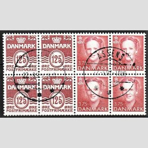 FRIM�RKER DANMARK | 1992 - AFA HS 17 - H�ftesammentryk - Dobbeltstribe - P�nt Stemplet