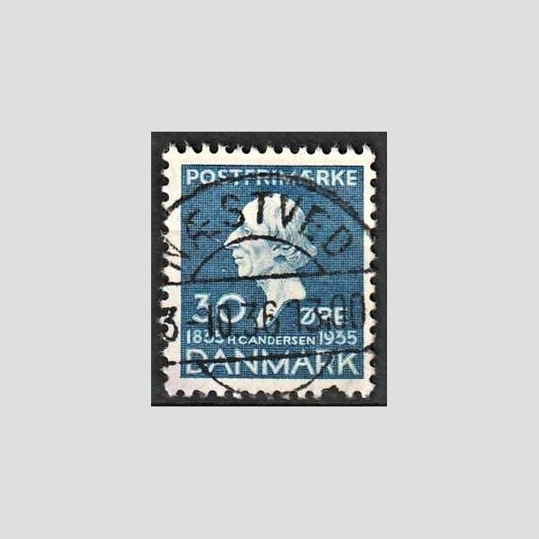 FRIMRKER DANMARK | 1935 - AFA 228 - H. C. Andersen 30 re bl - Lux Stemplet Nstved
