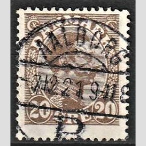 FRIMRKER DANMARK | 1921-22 - AFA 125 - Chr. X 20 re brun - Lux Stemplet