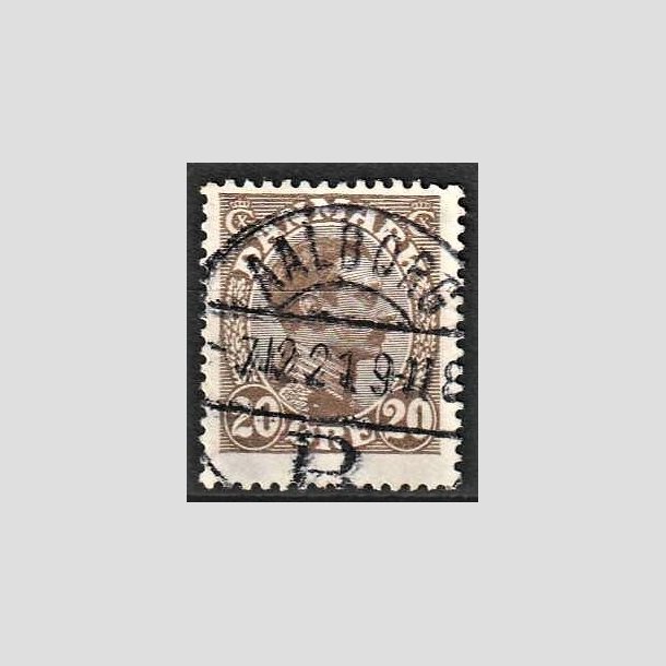 FRIMRKER DANMARK | 1921-22 - AFA 125 - Chr. X 20 re brun - Lux Stemplet