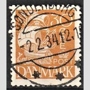FRIM�RKER DANMARK | 1927 - AFA 172 - Karavel 30 �re gul - Lux Stemplet S�nderborg