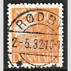 FRIM�RKER DANMARK | 1927 - AFA 172 - Karavel 30 �re gul - Lux Stemplet R�dby