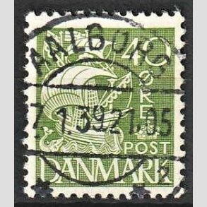 FRIM�RKER DANMARK | 1933 - AFA 208 - Karavel 40 �re gr�n Type I - Lux Stemplet Aalborg