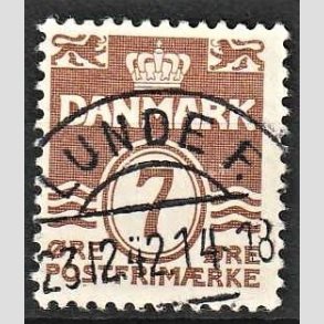 FRIM�RKER DANMARK | 1940 - AFA 255 - B�lgelinie 7 �re brun - Lux Stemplet Lunde F.