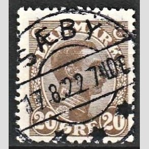 FRIMRKER DANMARK | 1921-22 - AFA 125 - Chr. X 20 re brun - Lux Stemplet