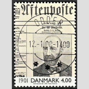 FRIMRKER DANMARK | 2000 - AFA 1235 - 1900-tallet serie 1 - 4,00 Kr. flerfarvet - Pragt Stemplet Odder