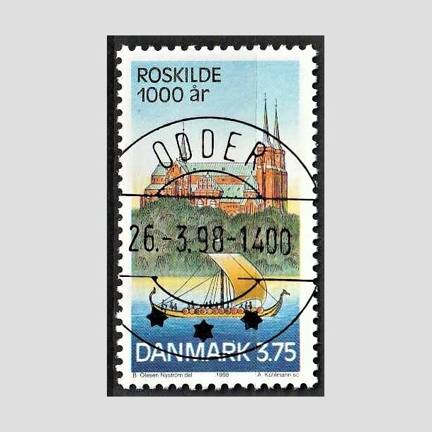 FRIMRKER DANMARK | 1998 - AFA 1169 - Roskilde 1000 r. - 3,75 Kr. flerfarvet - Pragt Stemplet Odder