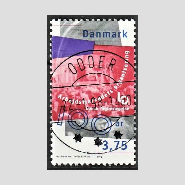 FRIMRKER DANMARK | 1998 - AFA 1165 - Arbejdsmarkedet - 3,75 Kr. flerfarvet - Pragt Stemplet Odder